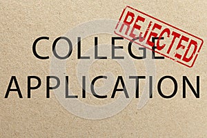 Rejected college application form