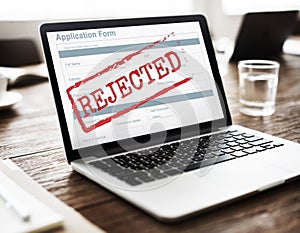 Rejected Declined Negative Document Form Concept