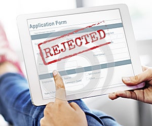 Rejected Declined Negative Document Form Concept