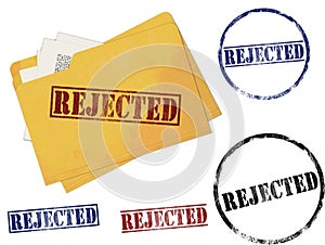 Rejected File Folder and Rubber Stamp Set