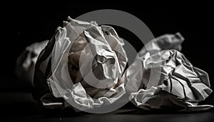 Rejected ideas crumpled into a ball, hopelessness fills space generated by AI