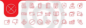 rejected line modern icon vector designs