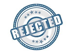 Rejected Rubber Stamp Seal with a Star Border