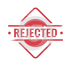 Rejected stamp negative answer seal