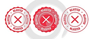 Rejected Stamp Vector Set