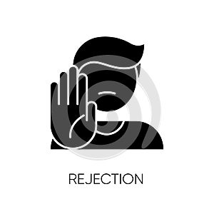 Rejection black glyph icon