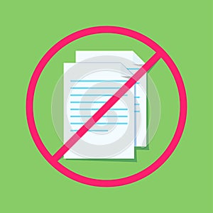 Rejection of documents. Stack of documents. Can use for web banner, infographics, hero images. Flat illustration.