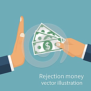 Rejection money, concept.