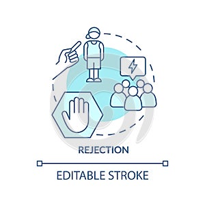 Rejection turquoise concept icon