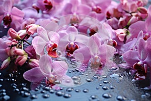 Rejuvenating Spa orchids drops. Generate Ai