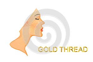 Rejuvenation of the face and neck with gold thread
