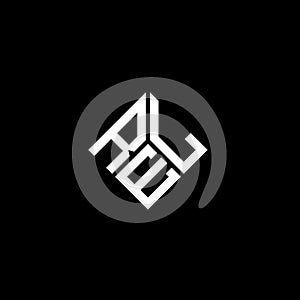 REL letter logo design on black background. REL creative initials letter logo concept. REL letter design