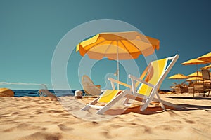 Relajacin en vacaciones de verano con tumbonas photo