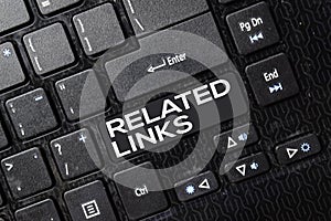 Related Links isolated on laptop keyboard background