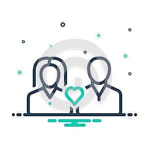 Mix icon for Relation, relationship and connection