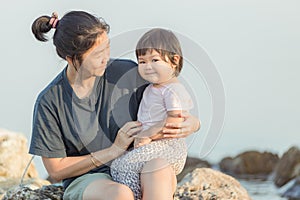 Relation between mom and daughter is beautiful love.