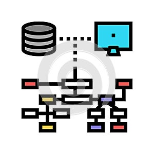relational database color icon vector illustration