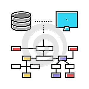 relational database color icon vector illustration