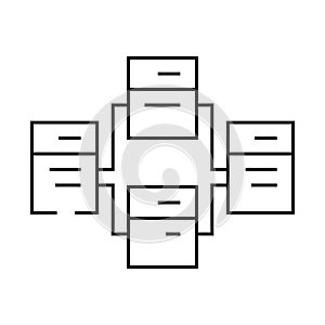 relational database line icon vector illustration