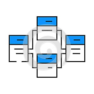 relational database icon color illustration