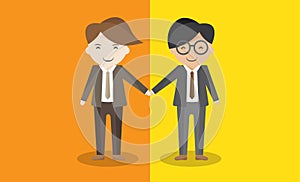 Relationship cooperate between business man. shake hand together for company