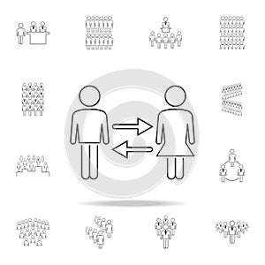 relationship of different sexes icon. Detailed set of people in work icons. Premium graphic design. One of the collection icons