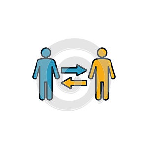 Relationship icon. Outline filled creative elemet from business ethics icons collection. Premium relationship icon for ui, ux,