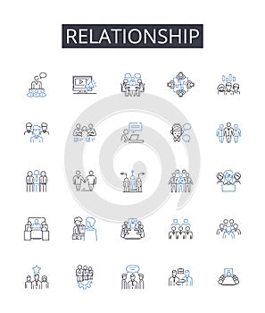 Relationship line icons collection. Friendship, Kinship, Partnership, Collaboration, Connection, Association, Alliance photo