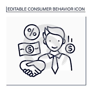 Relationship marketing line icon