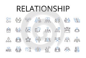 Relationship line icons collection. Friendship, Kinship, Partnership, Collaboration, Connection, Association, Alliance photo