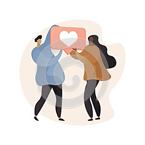 Relationship status abstract concept vector illustration.