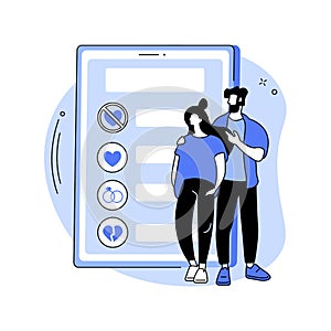 Relationship status abstract concept vector illustration.