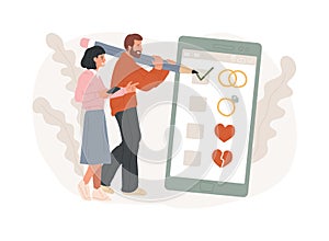 Relationship status isolated concept vector illustration.