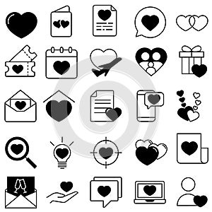 Relationships icon vector set. Love illustration sign collection. online dating symbol. Heart logo.