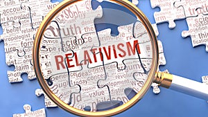 Relativism and related ideas on a puzzle pieces. A metaphor showing complexity of Relativism analyzed with a help of a m