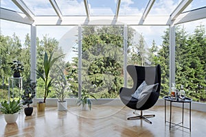 Relax area by oriel window