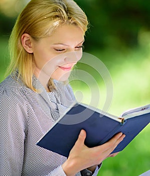 Relax leisure an hobby concept. Best self help books for women. Books every girl should read. Girl concentrated sit park