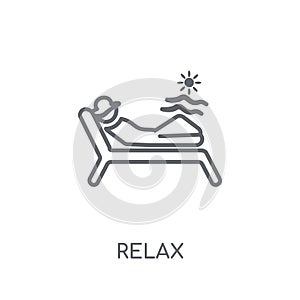 Relax linear icon. Modern outline Relax logo concept on white ba