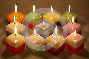 Relax moments with a candles cube