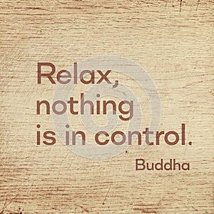 Relax nothing Buddha wood