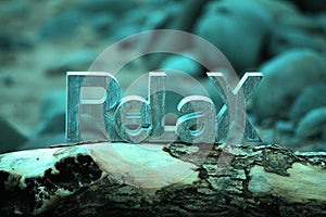 Relax Sign in Blue by the sea