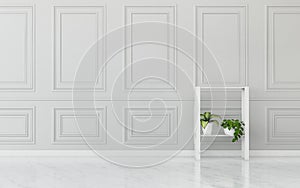 Relax space with background.classic wall white. photo