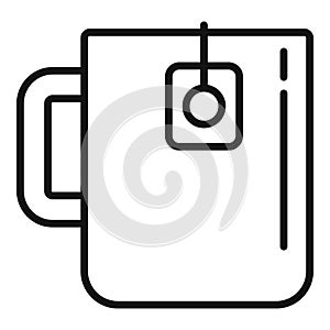Relax tea mug icon outline vector. Man heart disease