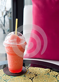 Relax time with refreshing strawberries smoothie