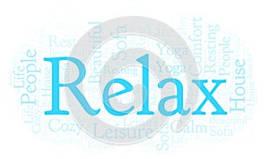 Relax word cloud.