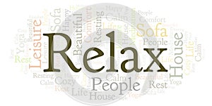 Relax word cloud.
