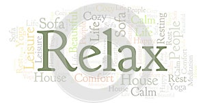 Relax word cloud.