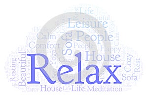 Relax word cloud.