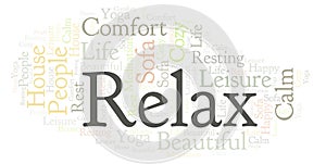 Relax word cloud.