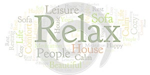 Relax word cloud.